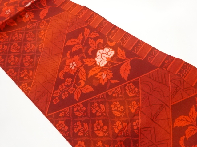 JAPANESE NAGOYA OBI / WOVEN FLORAL PLANTS